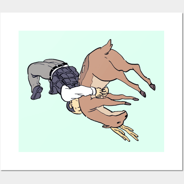 I draw the principal vs deer german suplex scene / funny nichijou meme Wall Art by mudwizard